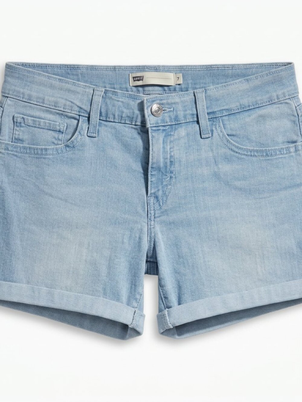 Levi's Women's Light Wash Denim Shorts Size 7 W30 Mid Rise Cuffed 5-Pocket